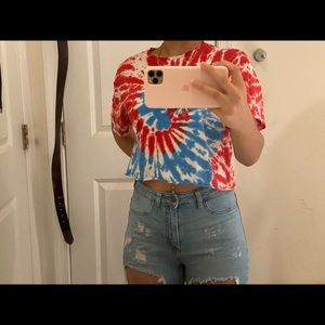 Tie die cropped t-shirt